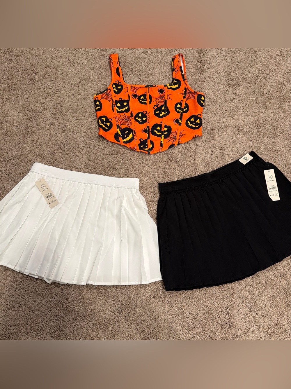 Orange Pumpkin Halloween crop top - with Shirt